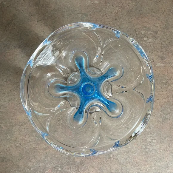 Blue and clear glass candy dish - Picture 2 of 5